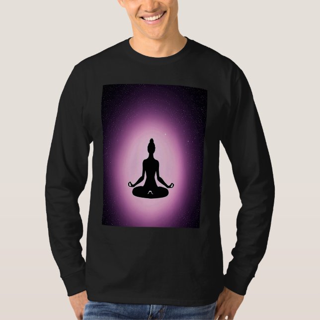 Camiseta Yoga Girl Female Sun Salutation Meditation Chakra  (Anverso)