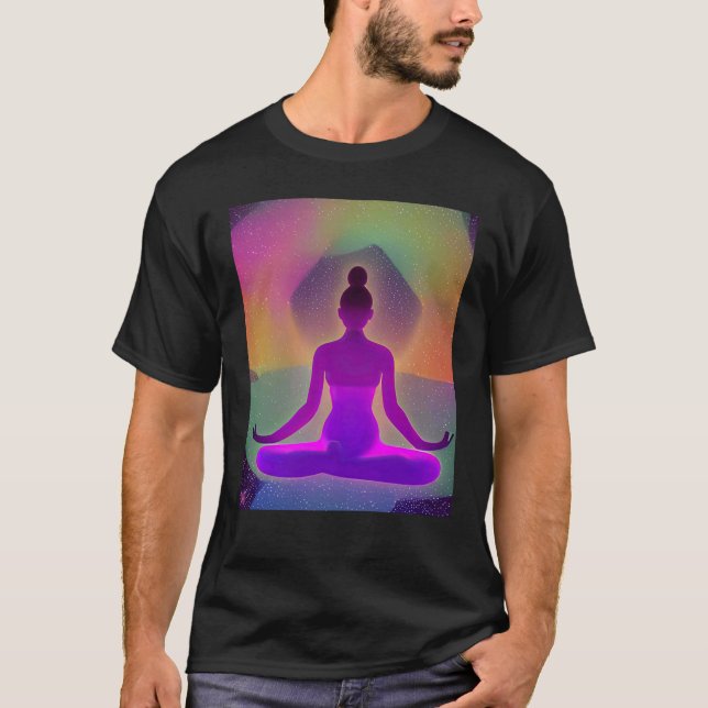 Camiseta Yoga Girl Female Sun Salutation Meditation Chakra  (Anverso)