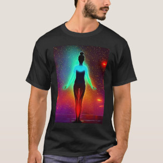 Camiseta Yoga Girl Female Sun Salutation Meditation Chakra 