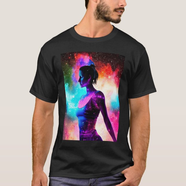 Camiseta Yoga Girl Female Sun Salutation Meditation Chakra  (Anverso)