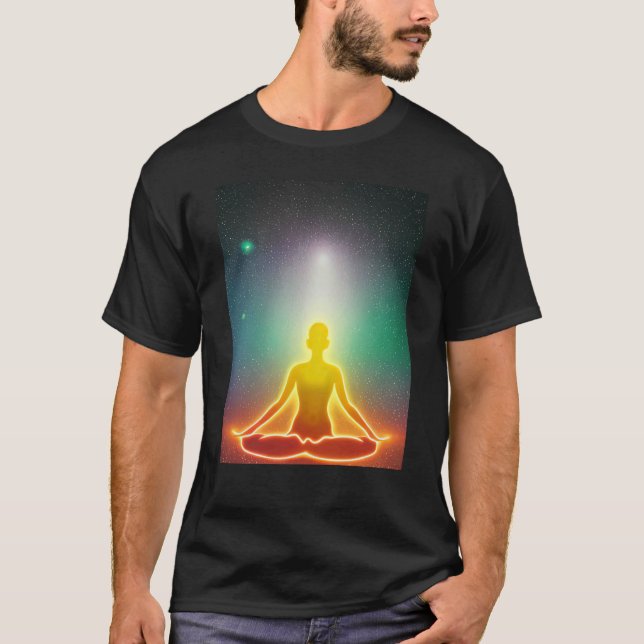 Camiseta Yoga Girl Female Sun Salutation Meditation Chakra  (Anverso)
