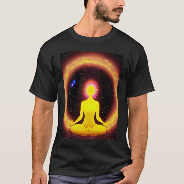 Camiseta Yoga Girl Female Sun Salutation Meditation Chakra  (Anverso)