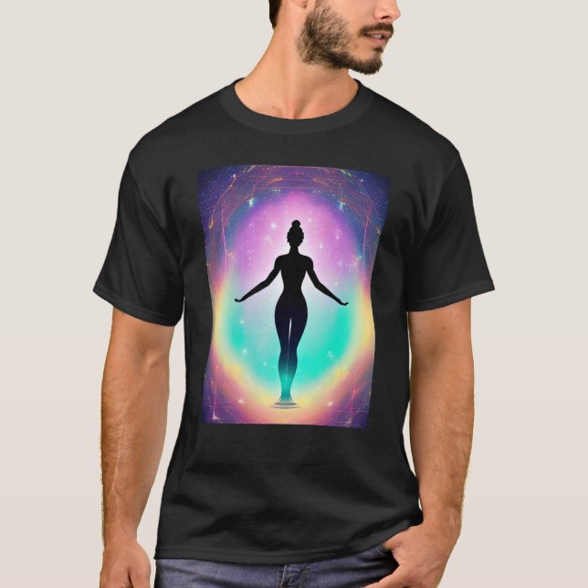 Camiseta Yoga Girl Female Sun Salutation Meditation Chakra  (Anverso)
