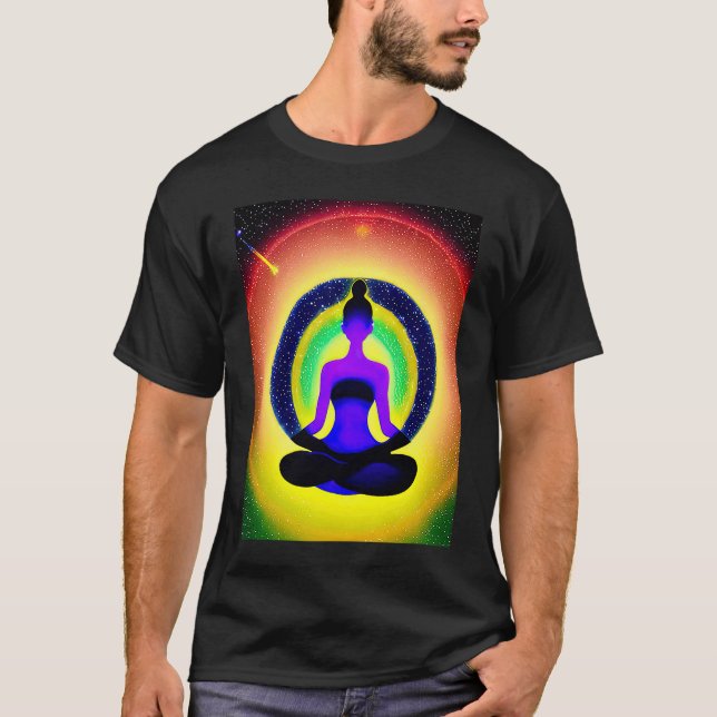 Camiseta Yoga Girl Female Sun Salutation Meditation Chakra  (Anverso)
