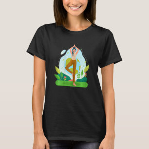 Camiseta Yoga gris de la Tierra para las mujeres
