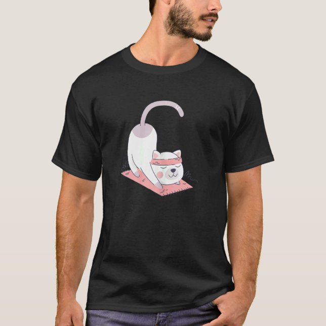 Camiseta Yoga Gris Mujer Gato 2 (Anverso)