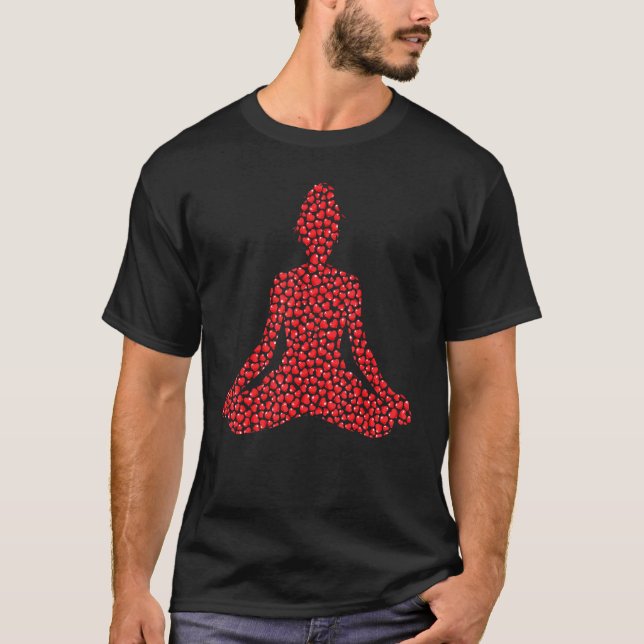 Camiseta Yoga Heart Shape Yoga Valentine Day (Anverso)