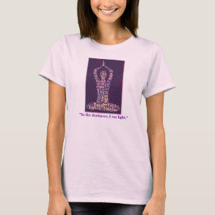 Camiseta Yoga Lotus Pose En Morado Con Cita Espiritual