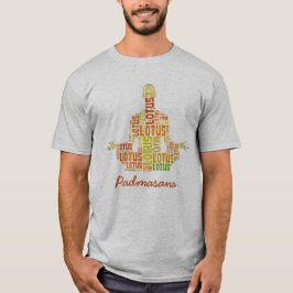 Camiseta Yoga Lotus Pose en tonos Naranja y verde
