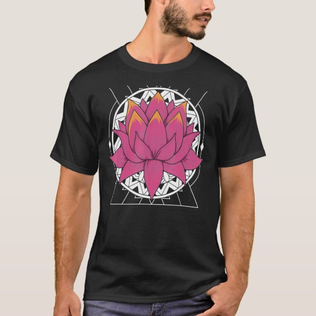 Camiseta Yoga Mandala Floral Fractal Geometry Boho Lotus Fl (Anverso)