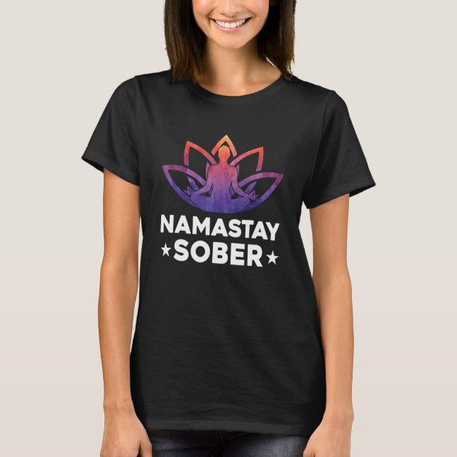 Camiseta Yoga Meditate Exhale Inhale Tipsy Drinking Namasta (Anverso)