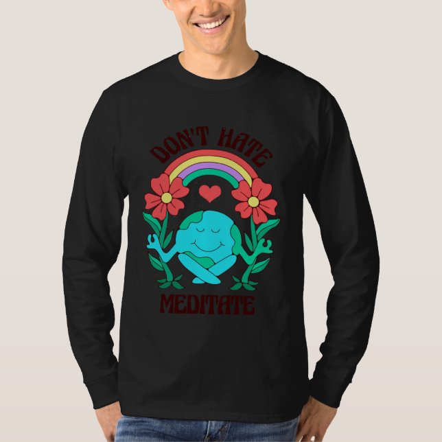 Camiseta yoga meditate meditation peace (Anverso)