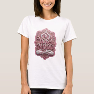 Camiseta YOGA MOOD Slogan de Plata Impactante
