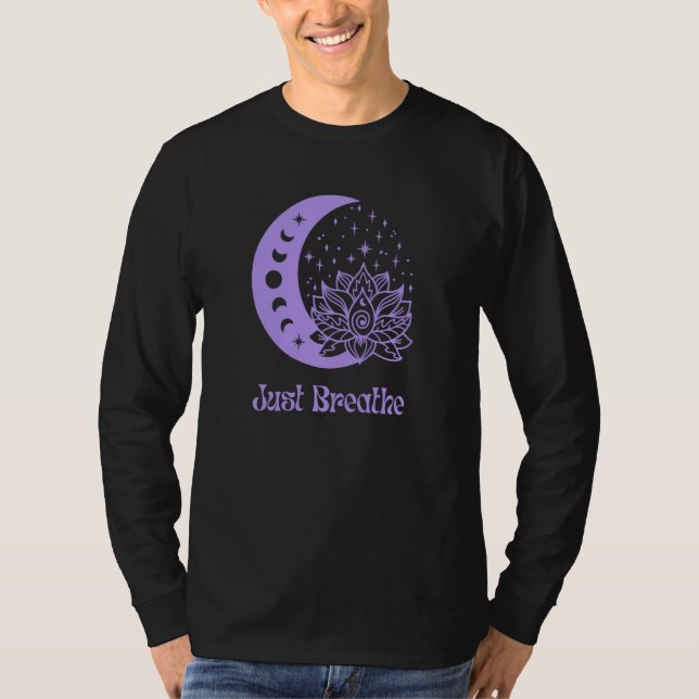Camiseta Yoga Moon Phase Lotus Flower Reiki Meditation Just (Anverso)
