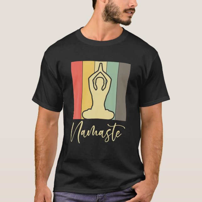 Camiseta Yoga Namaste Meditación Pose Guidance Retro (Anverso)