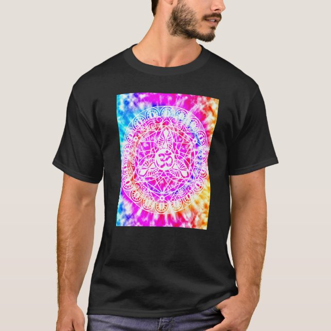 Camiseta Yoga Namaste Moon Tie Die Buddha (Anverso)