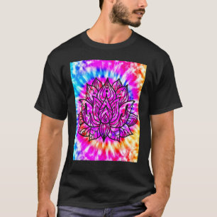 Camiseta Yoga Namaste Moon Tie Die Buddha Lotus