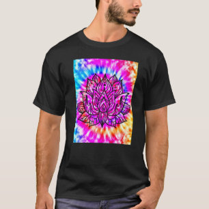 Camiseta Yoga Namaste Moon Tie Die Buddha Lotus