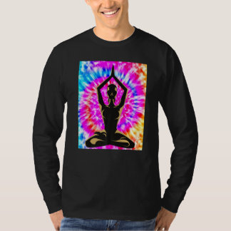Camiseta Yoga Namaste Moon Tie Die Buddha Pose