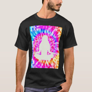 Camiseta Yoga Namaste Moon Tie Die Buddha Pose Flores