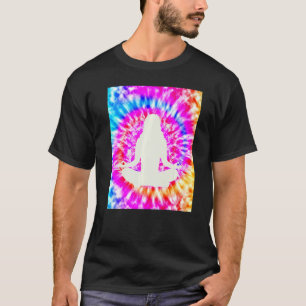 Camiseta Yoga Namaste Moon Tie Die Buddha Pose Flores