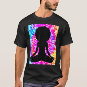 Camiseta Yoga Namaste Moon Tie Die Buddha Pose Hair