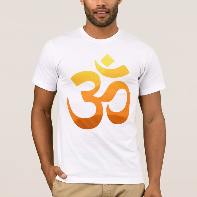 Camiseta Yoga Om Mantra Gold Sun Diseño frontal masculino b (Anverso)