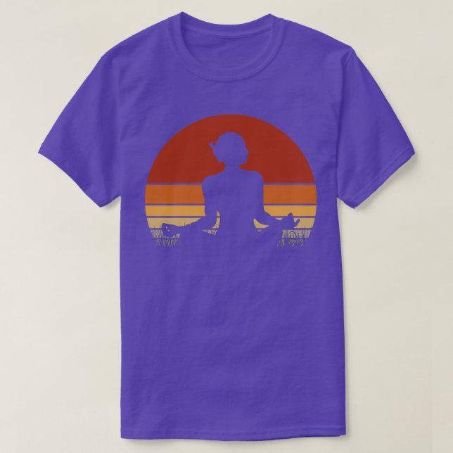Camiseta Yoga Pose Retro Vintage Sunset 17 (Diseño del anverso)