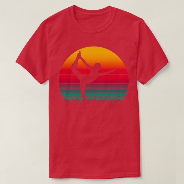 Camiseta Yoga Pose Retro Vintage Sunset 4 (Diseño del anverso)