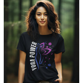 Camiseta Yoga Power Inspiration Typography Yoga Tshirt