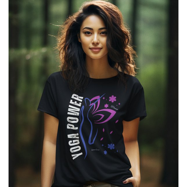 Camiseta Yoga Power Inspiration Typography Yoga Tshirt (Subido por el creador)