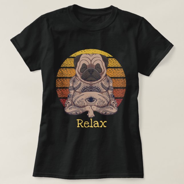 Camiseta Yoga Pug (Diseño del anverso)