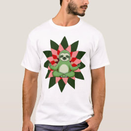 Camiseta Yoga Relajación con Arte Floral Elegante