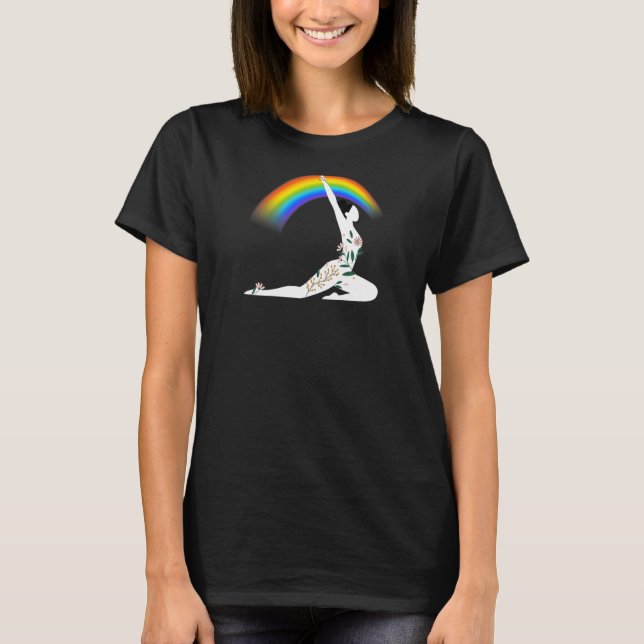 Camiseta Yoga rojo arcoiris 1 de las mujeres (Anverso)