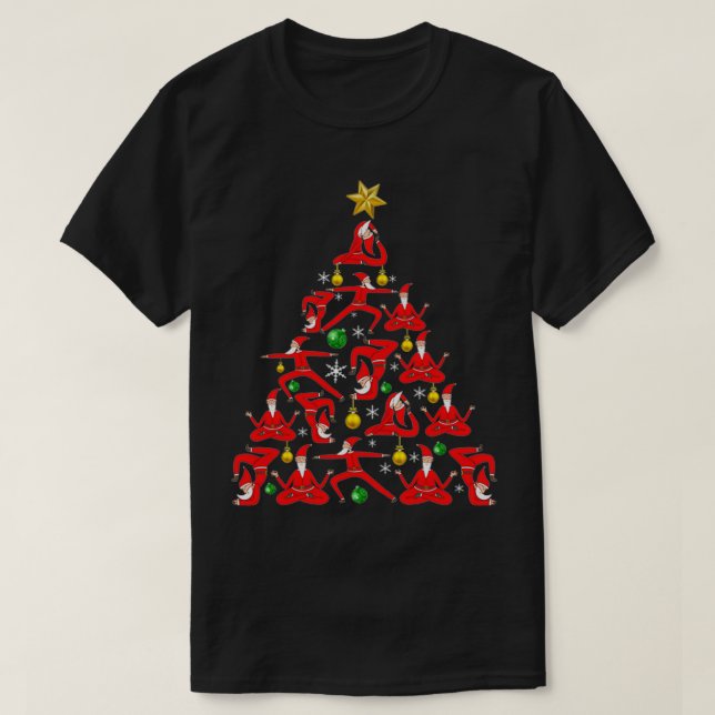 Camiseta Yoga santa Tree Funny Xmas (Diseño del anverso)