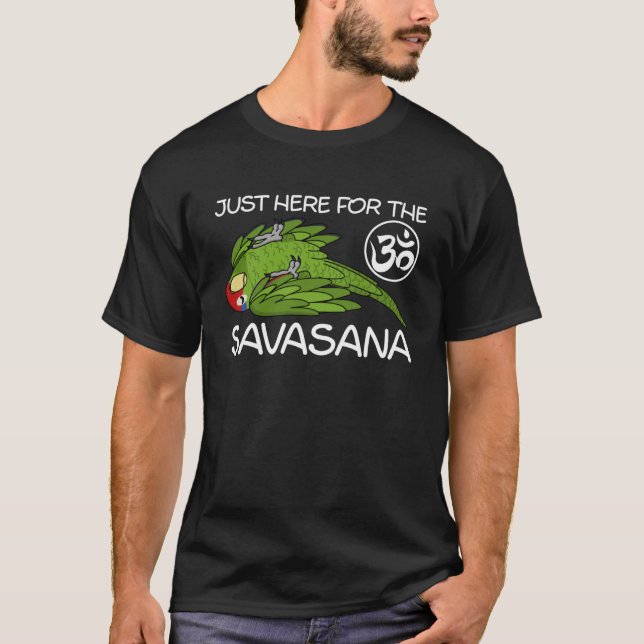 Camiseta Yoga Savasana Parrot Amazonía mexicana cabeza roja (Anverso)