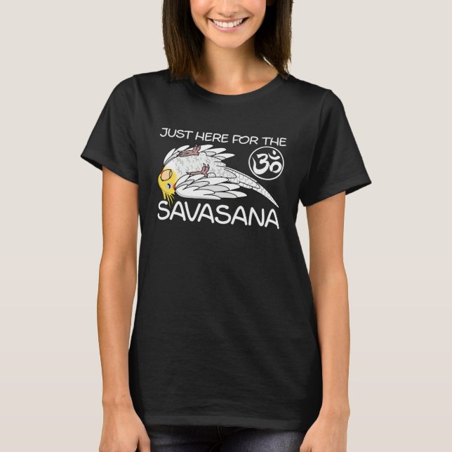 Camiseta Yoga Savasana Parrot Lutino Cockatiel (Anverso)