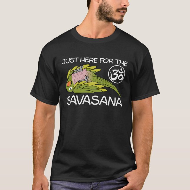 Camiseta Yoga Savasana Parrot Mustache Parakeet (Anverso)