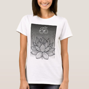 Camiseta Yoga, Símbolo Om y Flor de Loto