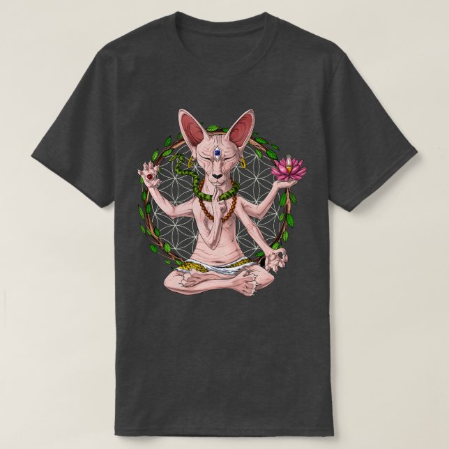 Camiseta Yoga Sphynx Cat (Diseño del anverso)