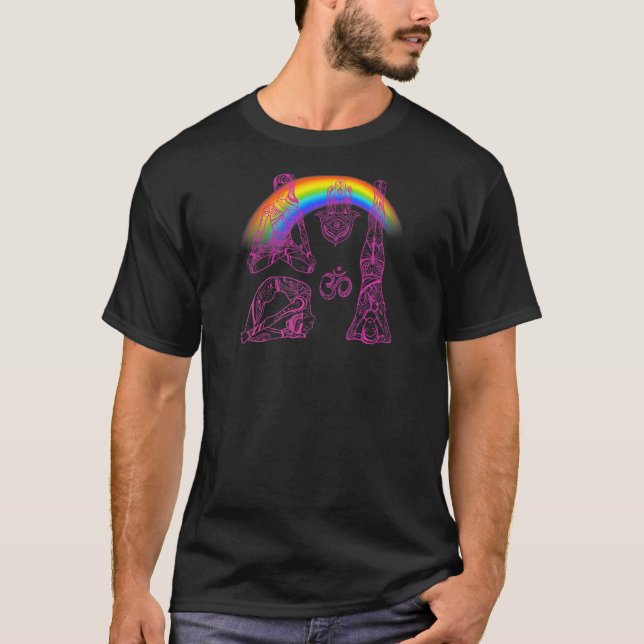 Camiseta Yoga Verde Arcoíris de Mujer  7 (Anverso)