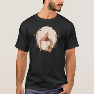 Camiseta Yoga verde de luna llena para las mujeres