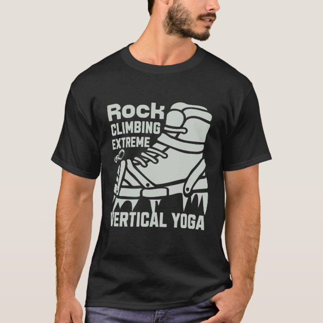 Camiseta Yoga vertical extremo de escalada en roca (Anverso)