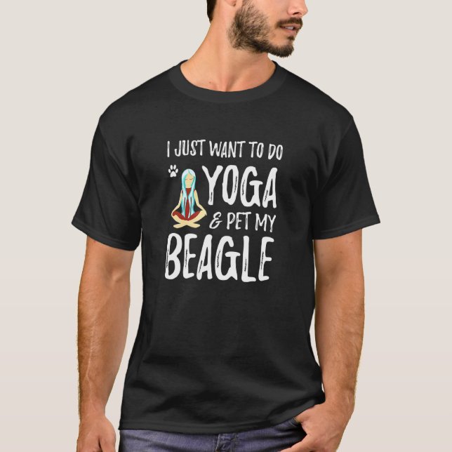 Camiseta Yoga y Beagle para idea de mamá perruna (Anverso)