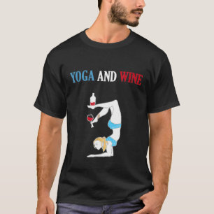Camiseta Yoga Y Vino - Divertido Ejercicio
