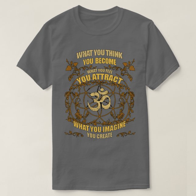 Camiseta Yoga Zen Lo Que Crees Que Te Conviertes (Diseño del anverso)