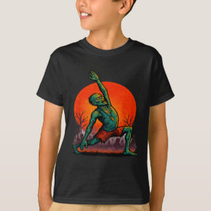 Camiseta Yoga Zombie Pose de estiramiento de muertos vivien