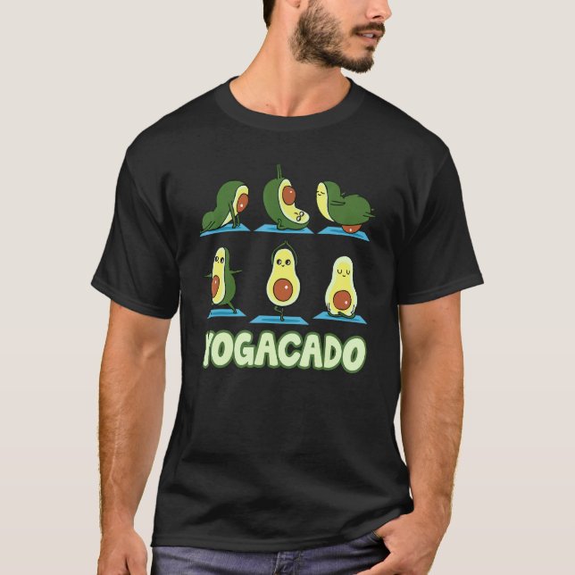 Camiseta Yogacado aguacate yoga asana posa meditación (Anverso)