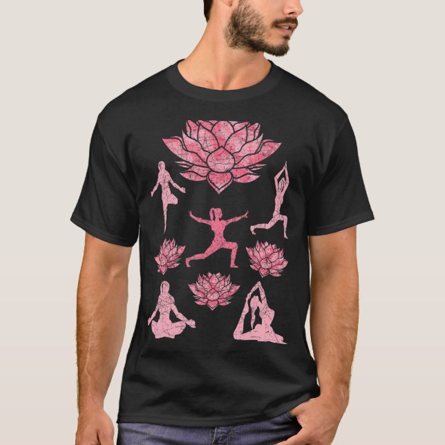 Camiseta Yogi Meditación espiritual Lotus Flores De Flor Yo (Anverso)
