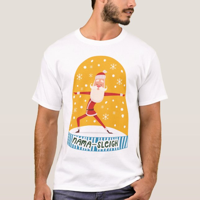 Camiseta  Yogi Yoga Santa Nama-Sleigh Globe (Anverso)
